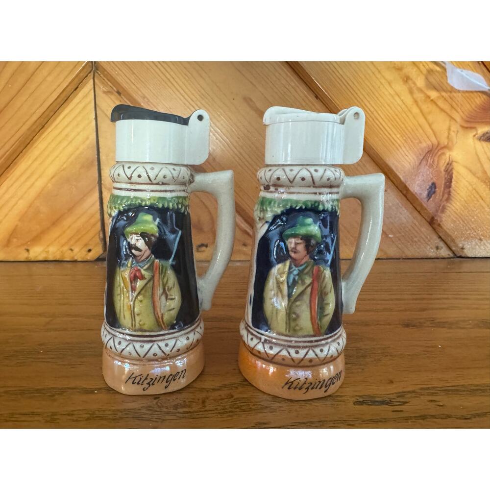 Vintage Kitzingen Germany Beer Stein Salt Pepper Shakers Figural Couple